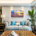 Wall Art for living room Canvas Print Artwork Wall Art Decor Blue ocean waves sun seaview Poster painting bedroom wall decorations Seascape Canvas Prints Picture Office Works Home bathroom wall decor