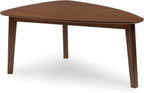 GTU Furniture Casual Acacia Wood Rectangular 3-Piece Coffee Table Set, Cocktail Table with 2 Matching End Tables, Brown Finish for Living Room