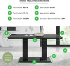 Furniturebox Imperia High Gloss Rectangular Dining Table – Multiple Colors Available - Modern 4-6-Seater Table Only (White, 6 Seater)