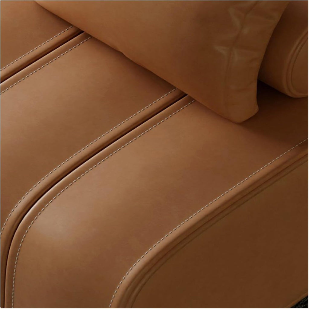 Modern Faux Leather Upholstered End of Bed Bench Modern Long,Rectangular Accent for Living Room Entryway Bedroom Entryway(Orange,120 * 45 * 43cm)