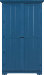 LUMISOL Kitchen Pantry with Drawers, 72" Tall Freestanding Cupboard Storage Cabinets with Door Shelves & Pull-Out Trays, Dining Storage Cabinet Cupboard with Adjustable Shelves, for Dining Room, Blue