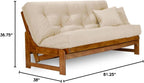 Nirvana Futons Arden Futon Set - Queen Size, Frame, 8" Mattress, Twill Khaki Cover