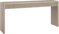 Henn&Hart 64" Rectangular Fluted Console Table, Ribbed Entryway Table, Sofa Table for Entryway, Living Room, Couch, Hallway, or Office, Beech White