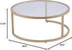 SEI Furniture Evelyn Glam Nesting Coffee Table 2-pc Set, Gold