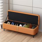 Modern Shoe Changing Bench Storage Long Sofa Rectangular Bed End Stool Entryway(Blue)