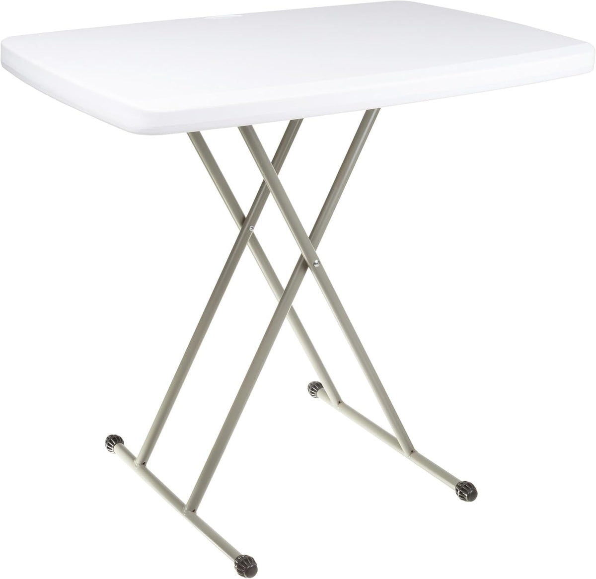 30 Inch - Small Desk Adjustable Height TV Tray for Laptop,Couch, Camping - Heavy Duty Utility Foldable Table for Small Spaces, Portable White Granite Folding Table