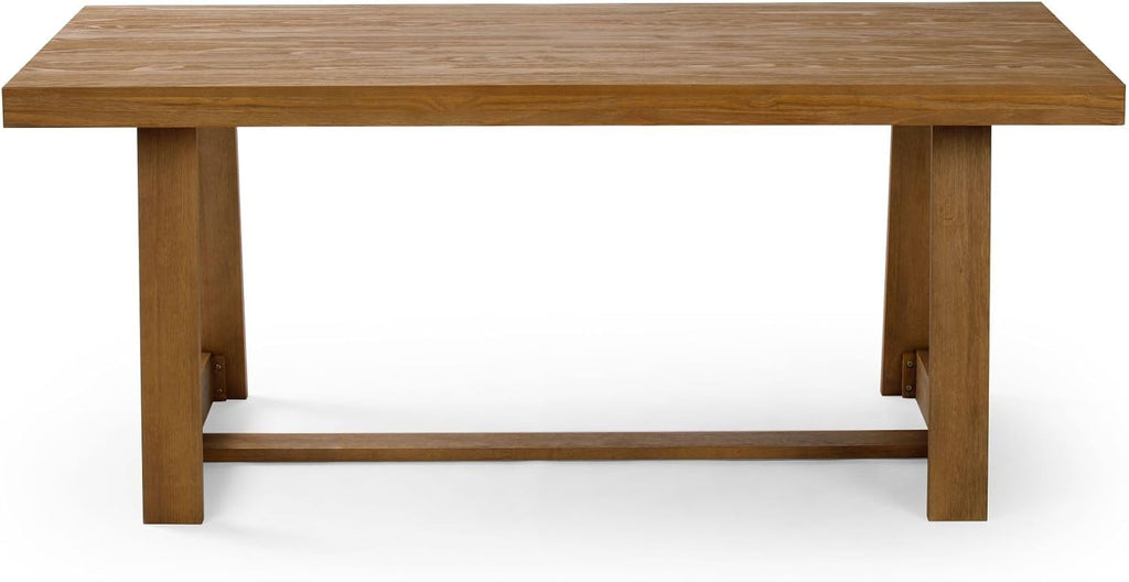 Plank+Beam Classic 72 Inch Dining Table, Rectangular, Pecan Wirebrush | Non-Toxic Finishes, Versatile Design, Farmhouse Design, Elegant Details, Easy Assembly, Quick Setup, Solid Wood