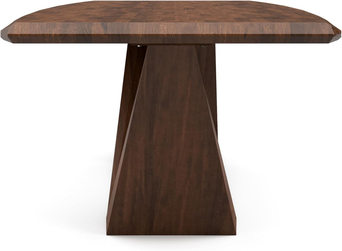 Furniture of America Nazaen III Mid-Century Modern Solid Wood 5-Piece Live Edge Dining Set – 82.5" Brown Table with Upholstered Chairs for Home Kitchen, Dinette, Rich Walnut