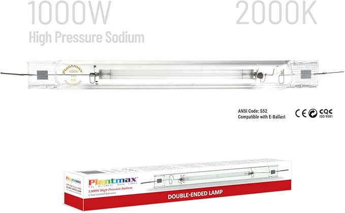 UltraGrow – Classic 1000W DE Double Ended HID Grow Light System with HID Bulb, Dimmable Ballast for Indoor Growing (Classic Controller & HPS)
