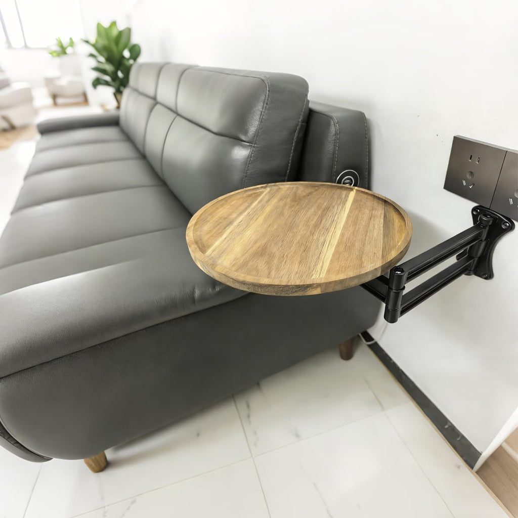 11.8-inch Retractable Wall-Mounted Folding Table with Adjustable Angle | Sofa floating table, balcony coffee table, RV folding table—multi-angle adjustable.