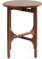 Kate and Laurel Kroscove Modern Geometric Mango Wood Round Side Table, 18 x 18 x 24, Walnut Brown, Transitional Wood End Table for Use as Bedroom Nightstand or Living Room Decor Piece
