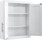 Crosley Furniture Savannah Wall Mounted Bathroom Storage Medicine Cabinet with Shelves, Snow