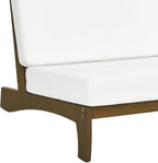 Outdoor Furniture Patio Couch, Weather Resistant 3-Seater Patio Sofa with Removable Cushion, Teak Wood Frame for Porch & Backyard Seating - Beige