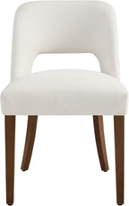 KISLOT Upholstered Dining Chairs Set of 4, Modern Armless Kitchen Chairs with Solid Wood Legs, Boucle Fabric, Sturdy Spring Structure, Comfortable Padded Dining Room Chairs, Cream
