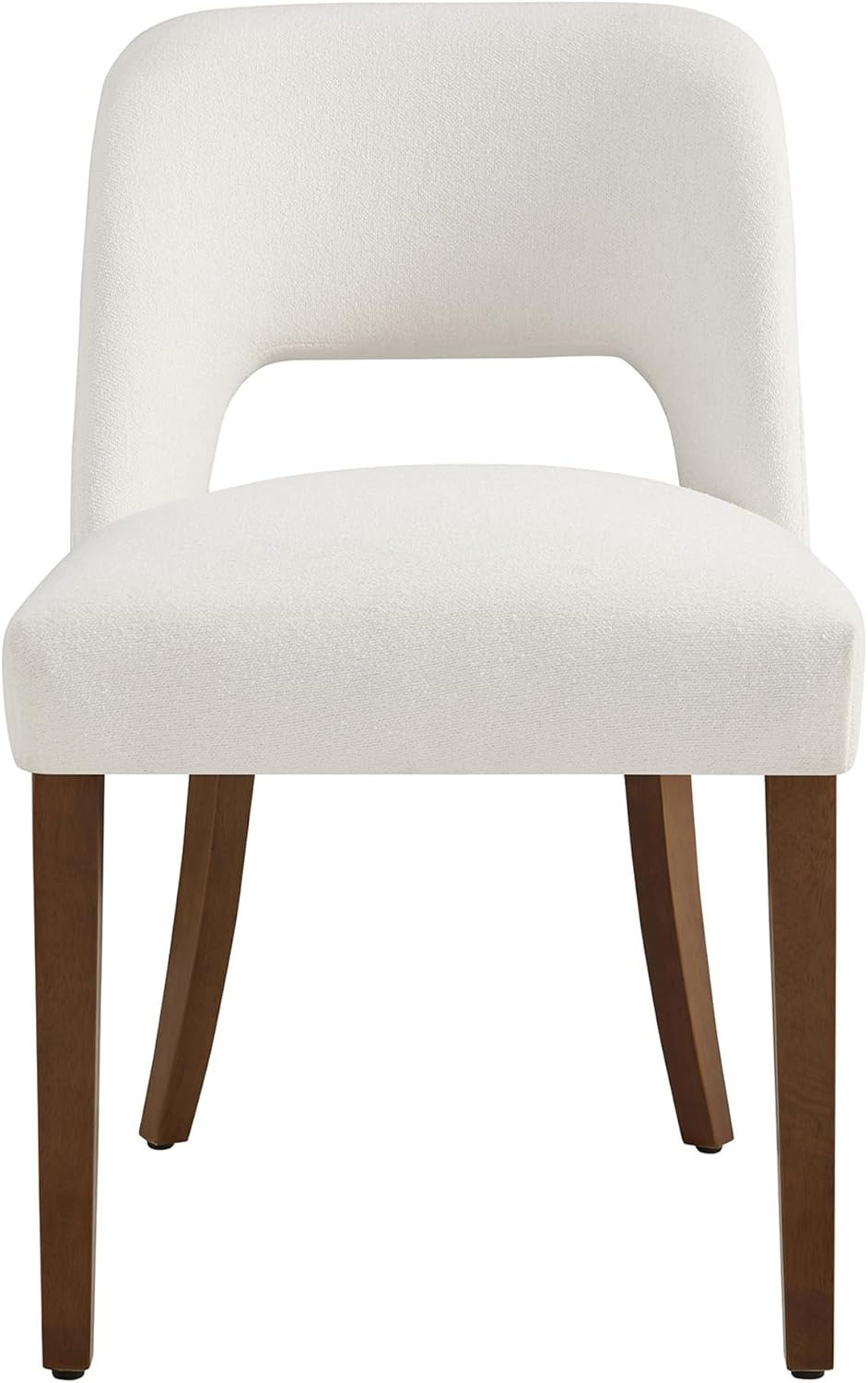 KISLOT Upholstered Dining Chairs Set of 2, Modern Armless Kitchen Chairs with Solid Wood Legs, Boucle Fabric, Sturdy Spring Structure, Comfortable Padded Dining Room Chairs, Cream