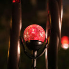 Solar Powered Glass Ball+Accessories - for Solar Wind Spinner Replacement Solar Light Parts (Blue)