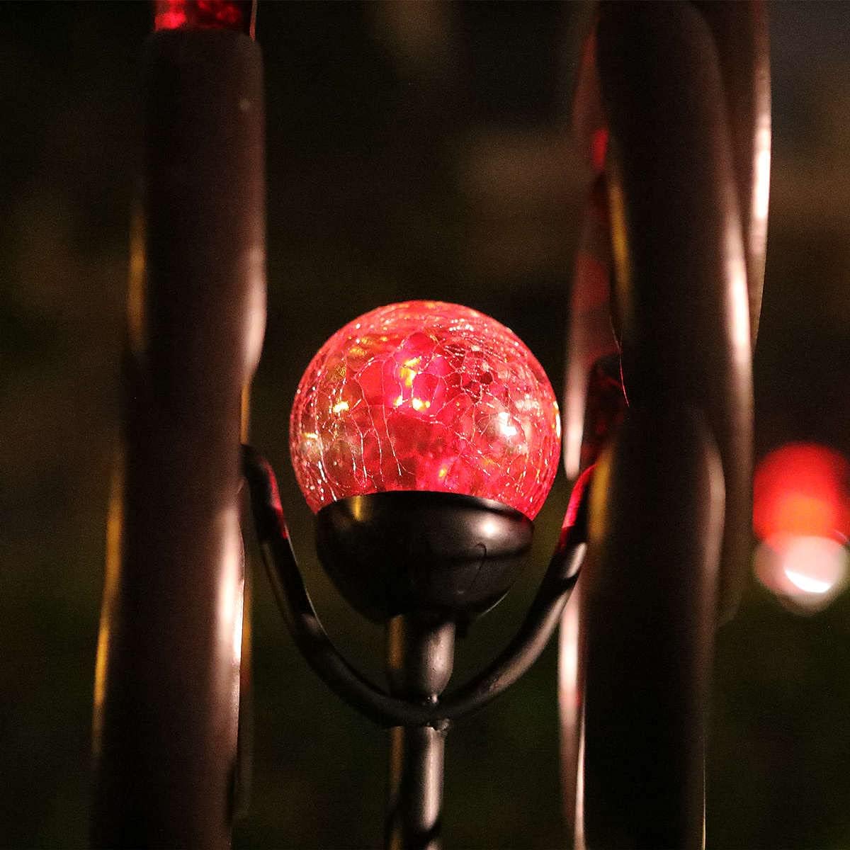 Solar Powered Glass Ball+Accessories - for Solar Wind Spinner Replacement Solar Light Parts (Bronze)
