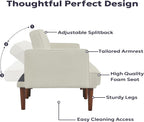 Furnify 71" Velvet Futon Sofa Bed, Versatile Loveseat Couch, Sleeper Sofa with Adjustable Backrest, Mid Century Modern Futon Couch for Small Space, Living Room, Office & Apartment, Velvet Fabric Beige