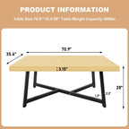 71" Farmhouse Dining Table for 4,6,8 People,Wooden Rustic Kitchen Table W/Thickness Waterproof Wood Tabletop,Rectangular Long Brown Dinner Table for Home Office,Dining Room,Living Room Furniture