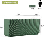 LKTART 59" Sideboard Buffet Cabinet with Storage, 4 Doors Modern Accent Storage Sideboard, Floor Cabinet Buffet with Spiral Grain for Kitchen, Living Room (Green)