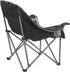 VEVOR Oversized Camping Chairs, 450 lbs Heavy Duty Support, Portable Padded Folding Camp Chairs with Dual Cup Holders & Wine Glass Holders, Carry Bag for Outdoor, Fishing, Black & Gray, 1 Pack