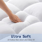 SOPAT Mattress Topper Queen Size Extra Thick Mattress Pad 8-21" Deep Pocket Soft Down Alternative Fill Mattress Protector Pillow Top Mattress Cover (60x80 Inches, White)