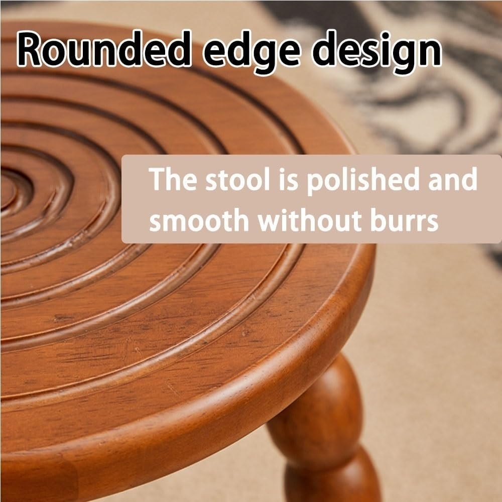 Solid Wood Side Table, Modern Round End Table, Simple Bedside Table, Bed Side Tables, Coffee Table, Sofa Table, Accent Table for Living Room, Bedroom(Brown)