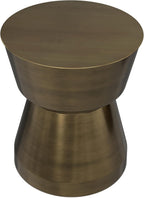 SIMPLIHOME Allegra Metal Table - 16 inch Wide Solid Iron Round Side Table in Antique Brass, Modern Accent End Table for Living Room, Bedroom or Office with Hourglass Silhouette, Assembled