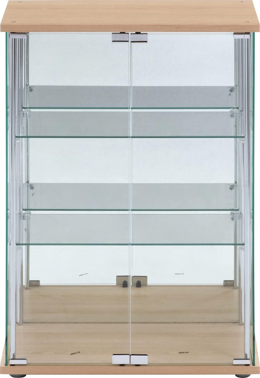 不二貿易(Fujiboeki) Fuji Boeki 72801 Collection Case, Figure Case, 3 Tiers, Width 23.8 x Depth 14.4 x Height 33.5 inches (60.5 x 36.5 x 85 cm), Natural, Wide, Rear Mirror, Assembly Required