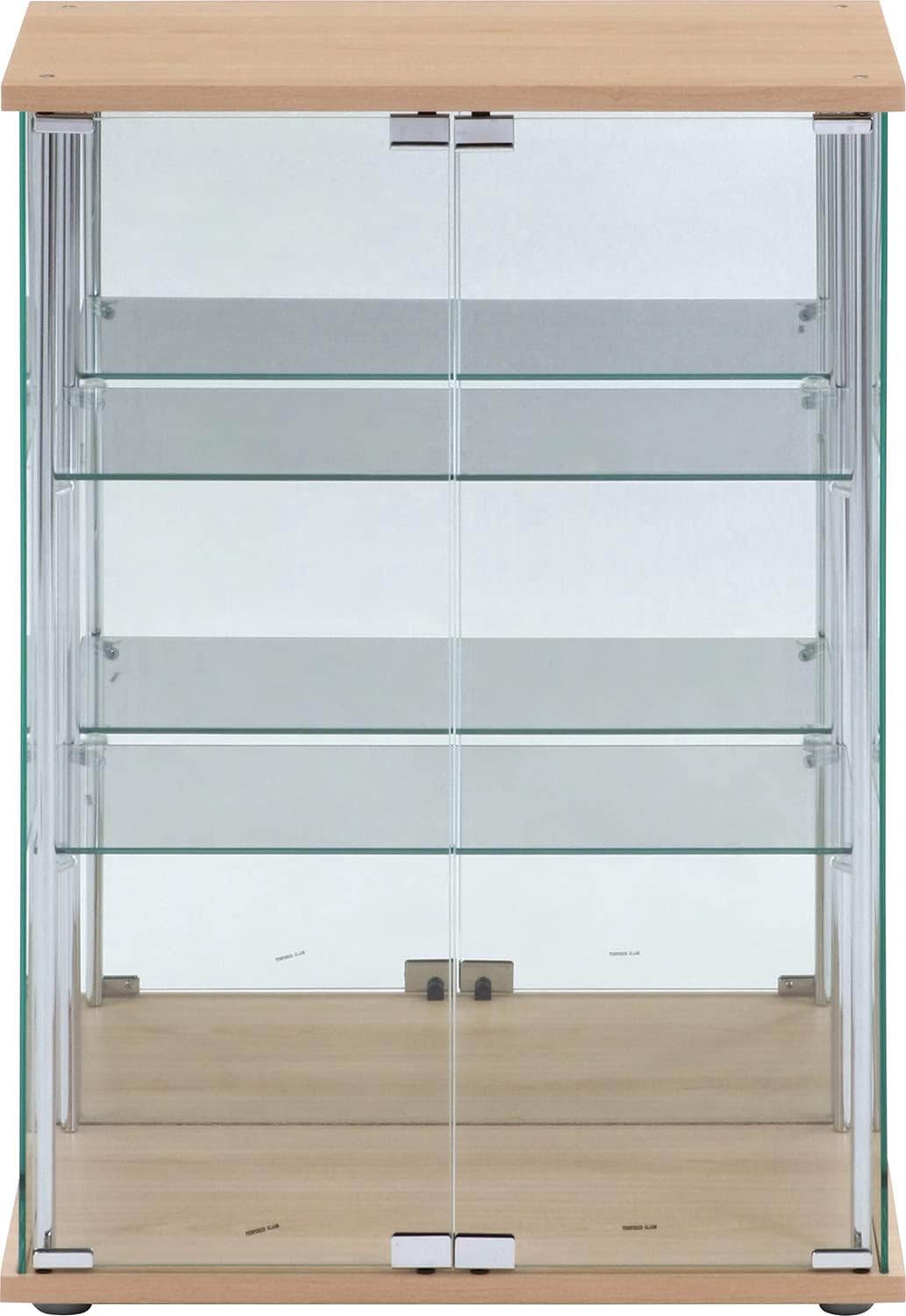 不二貿易(Fujiboeki) Fuji Boeki 72801 Collection Case, Figure Case, 3 Tiers, Width 23.8 x Depth 14.4 x Height 33.5 inches (60.5 x 36.5 x 85 cm), Natural, Wide, Rear Mirror, Assembly Required