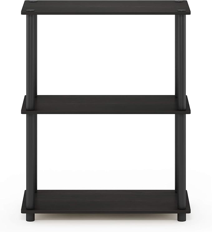 Furinno Turn-N-Tube Display Rack, 3-Tier Single, Espresso/Black