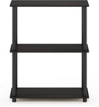 Furinno Turn-N-Tube Display Rack, 3-Tier Single, Espresso/Black