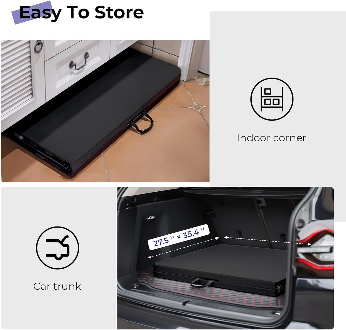 Folding Table 6ft, Heavy Duty Portable Utility Table with Handle, Black | Fold-in-half Design,Easy Storage,HDPE Top,Sturdy Legs,330lbs Support,Indoor Outdoor Use for Dining,Parties,Picnic