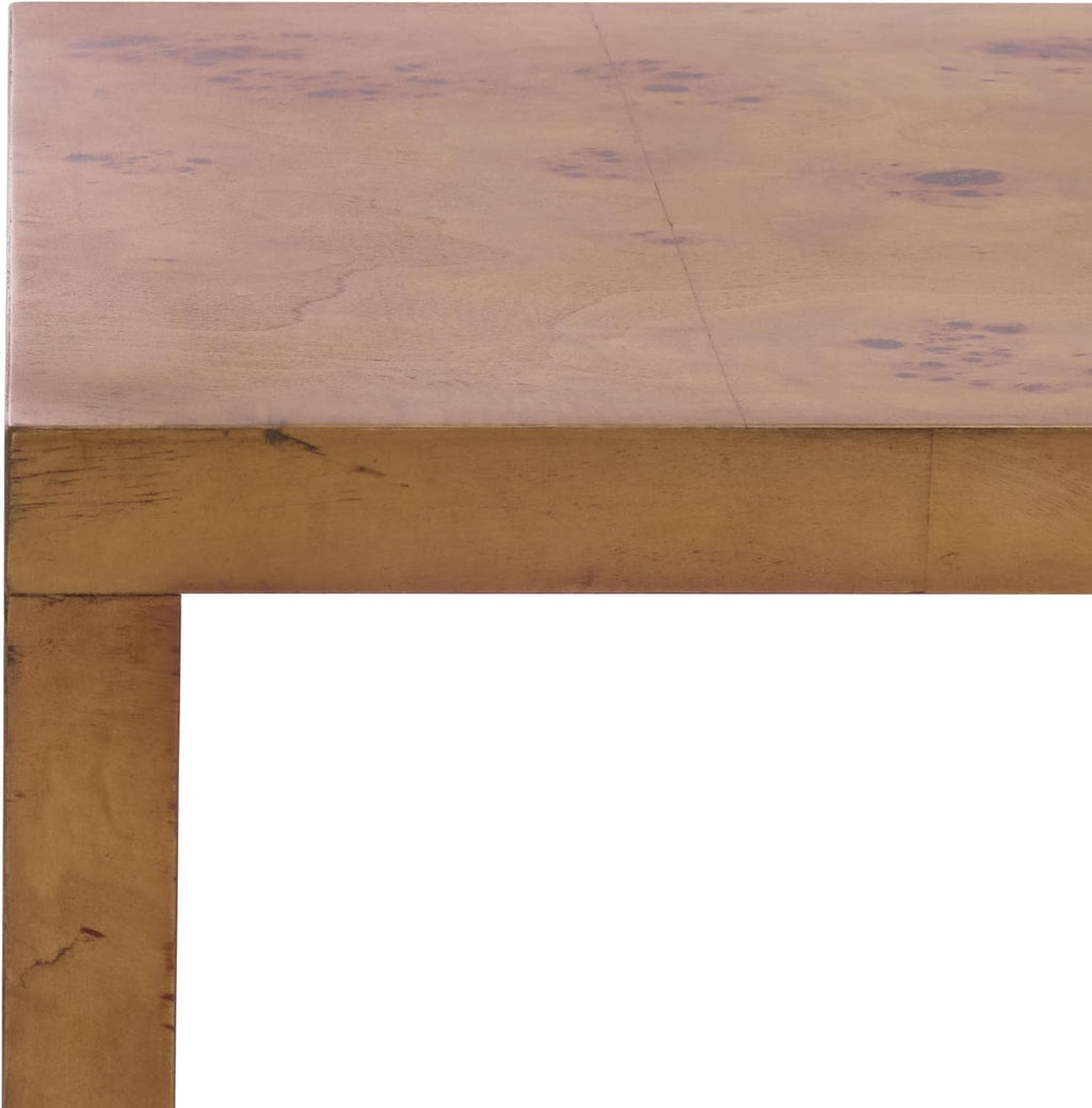 SAFAVIEH Home Collection - Willshine Natural Brown Accent Table, 1 Drawer Side Table, Open Shelf Storage, Burl Wood Look, Fully Assembled (ACC6613A)