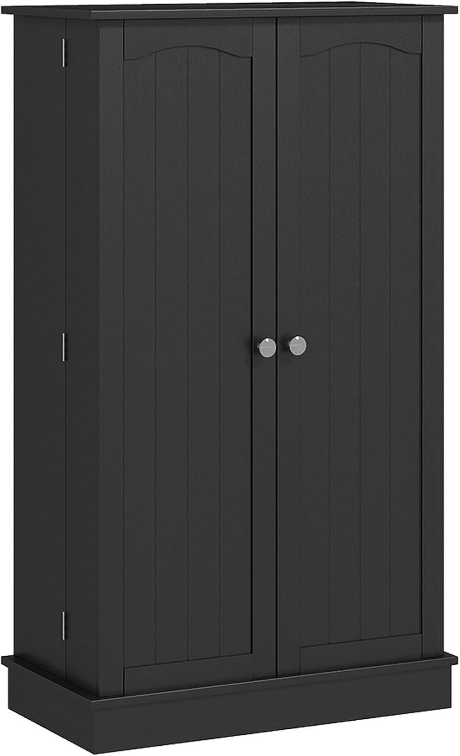 41" Black Kitchen Pantry Cabinet - Extra Storage, Double Doors, Adjustable Shelves