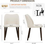 COLAMY Upholstered Dining Chairs Set of 4, Modern Kitchen & Dining Room Chairs with Curved Back, Fabric Padded Seat and Solid Wood Legs, Side Chairs for Restaurant, Cafe & Home, Beige
