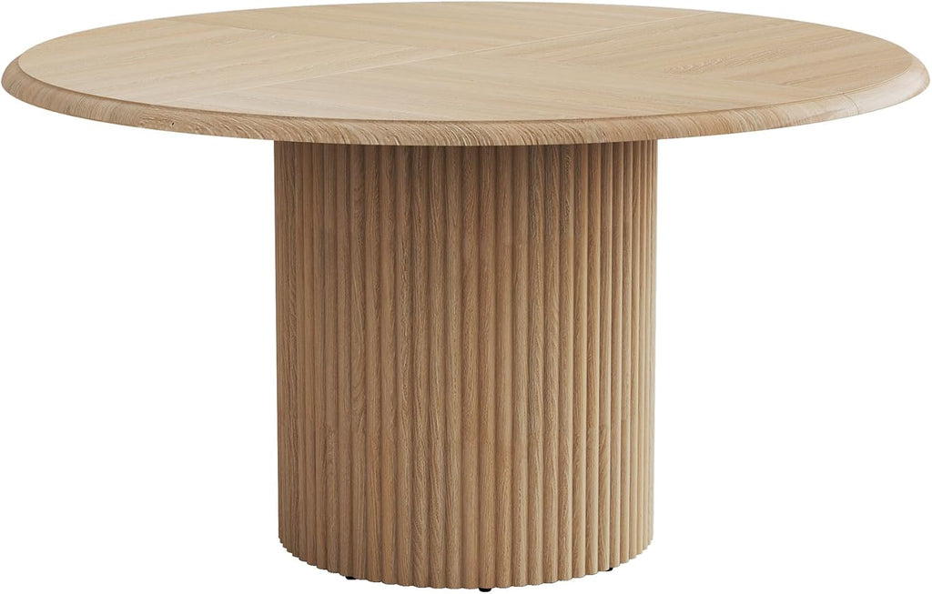 Tribesigns 47" Round Dining Table for 4, Farmhouse Kitchen Table with Metal Base, Modern Small Dinner Table for Dining Room,Kitchen (Chairs Not Included)