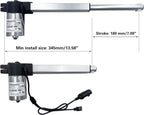 Motor Model JLDQ-19 JLDQ.19.345.180D01 Actuator for Power Recliner Couch | 2 Plugs Stroke 180mm Linear Actuator for Lift Chair Electric Sofa Parts Replacement