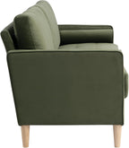 Studio Living® Lexington 75.6" Sofa, Mid-Century Modern, Pocket Coil Comfort, Easy Assembly, Velvet Fabric, Olive Green