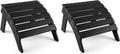 FUNBERRY Folding Adirondack Ottoman Set of 2, HDPE All Weather Outdoor Foot Rest, Easy Storage Patio Footstool, Ottomans and Footstools for Outside