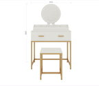 GOWE Vanity Table Set with Storage White Modern Contemporary for Bedroom Furniture