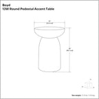 SIMPLIHOME Boyd 13" Wide Solid Wood Round End Table in Black