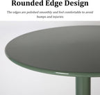 Multifunctional Round Metal End Table, Minimalist Solid Color Large Base Coffee Table Cocktail Table Tray Table for Living Room Sofa Balcony Bedroom Garden Lounge(48x72cm, Cream)