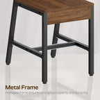 YATINEY Dining Chairs Set of 4, Kitchen Chairs with Metal Frame, Slanted Back, Industrial Dining Chair Set, for Kitchen, Living Room, Dark Walnut and Black CY03L4BH