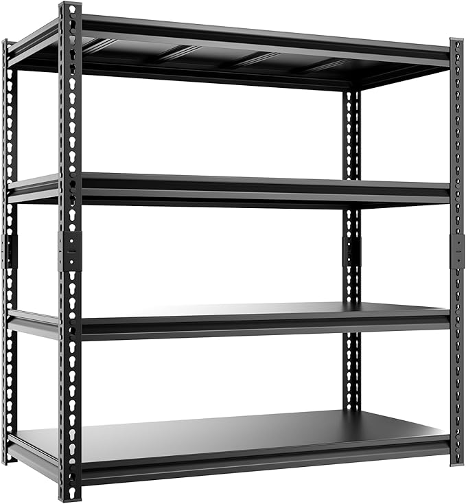 4-Tier 40" W X 20" D X 60" H Storage Shelves 2500LBS Garage Shelving Metal Storage Shelf Adjustable Metal Racks with Shelves Heavy Duty Shelving Units and Storage Utility Shelf
