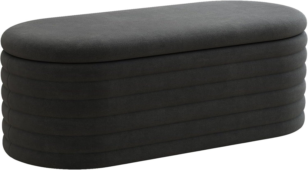40 inch Upholstered Storage Ottoman Bench,Ready to go,Black