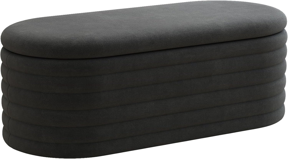40 inch Upholstered Storage Ottoman Bench,Ready to go,Black