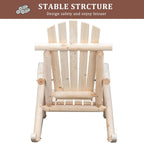Outvita Wooden Rocking Chair Set of 2 for Garden Patio(Natural Finish) | Fir Log Adirondack Rocker, Outdoor Wood Accent Furniture Lounge Chairs Backyard Porch