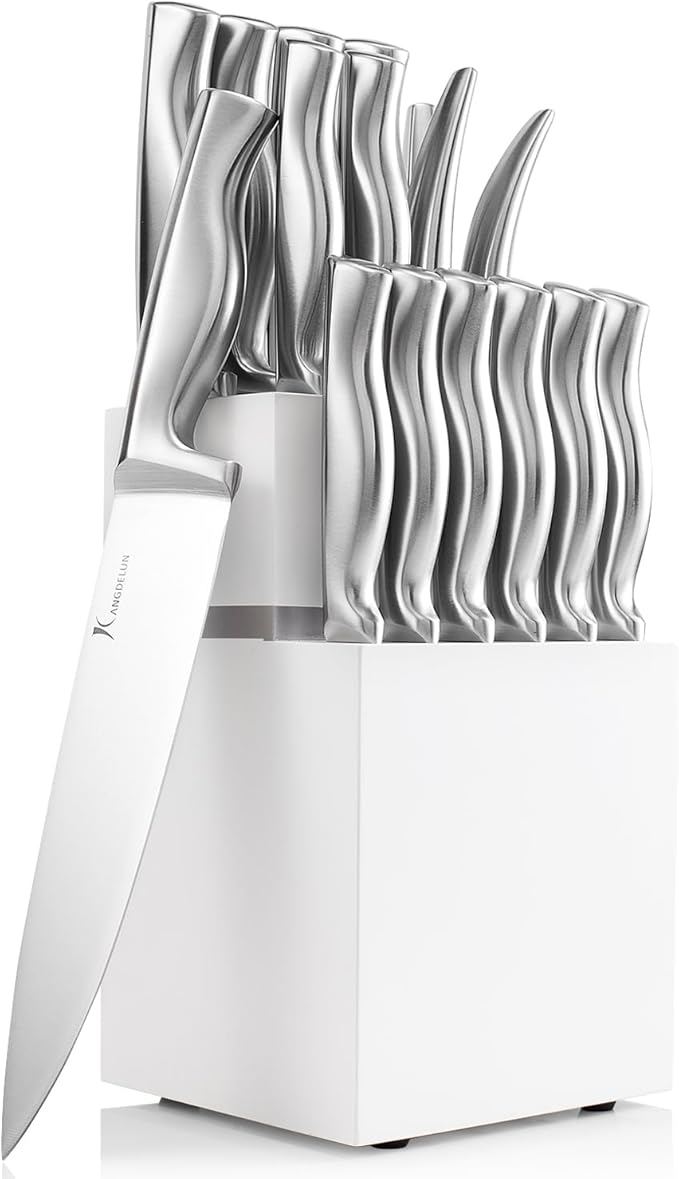 15-Piece Ultra Sharp Kitchen Knife Set with Wooden Block
