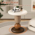 Round Bedside Table, Resin Side Table, Modern Accent Table, Simple Decorative Table, Nightstand, Suitable for Living Room, Bedroom, Hotel(Brown)